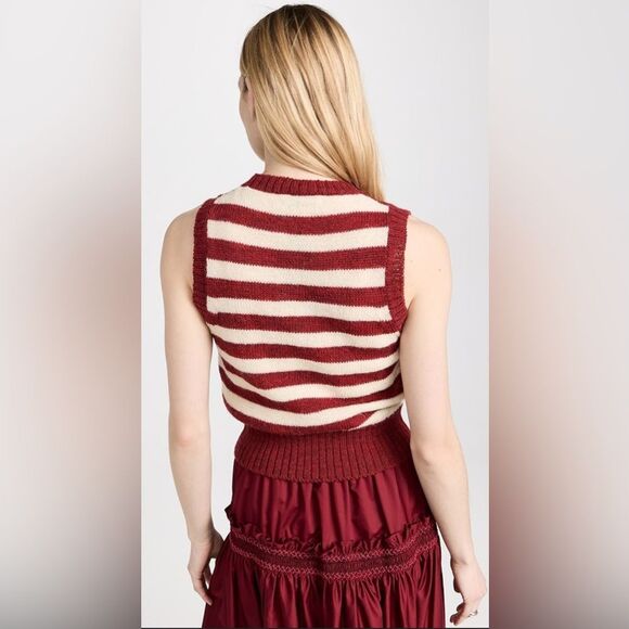 Molly Goddard New Striped Wool Vest Size L - Picture 2 of 12